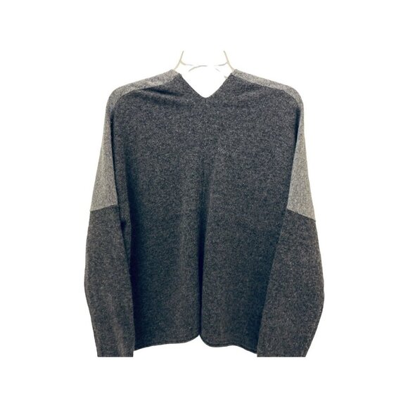 GIESSO Color-block Oversized Normcore Cardigan Light Dark Gray - Picture 5 of 8